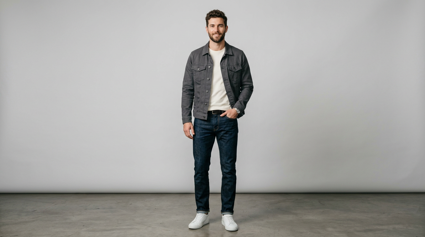 Grey Casual Denim Jacket