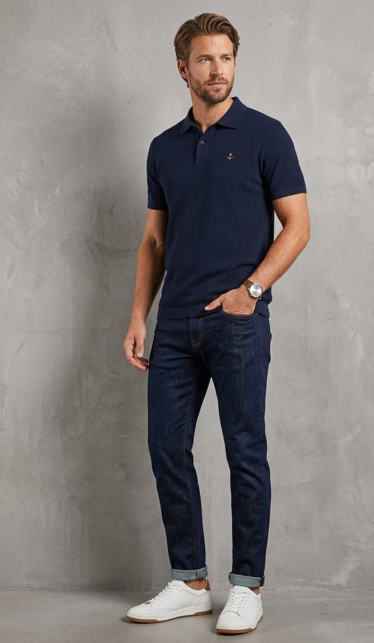 Classic Navy Polo Casual Outfit