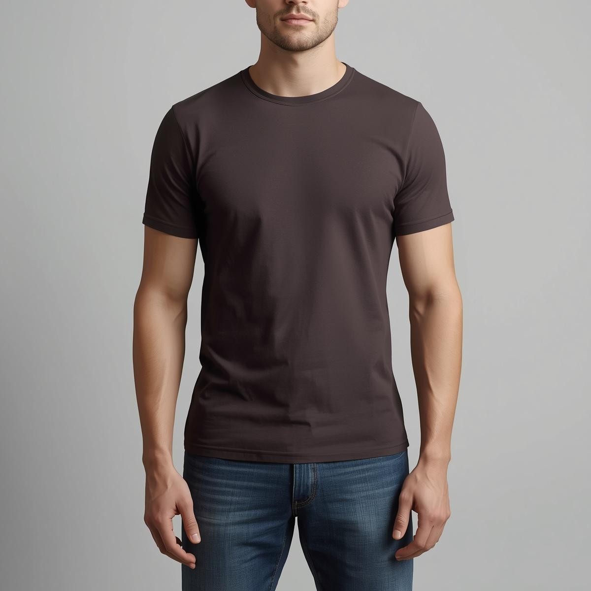 Dark Brown Crew Neck T-Shirt