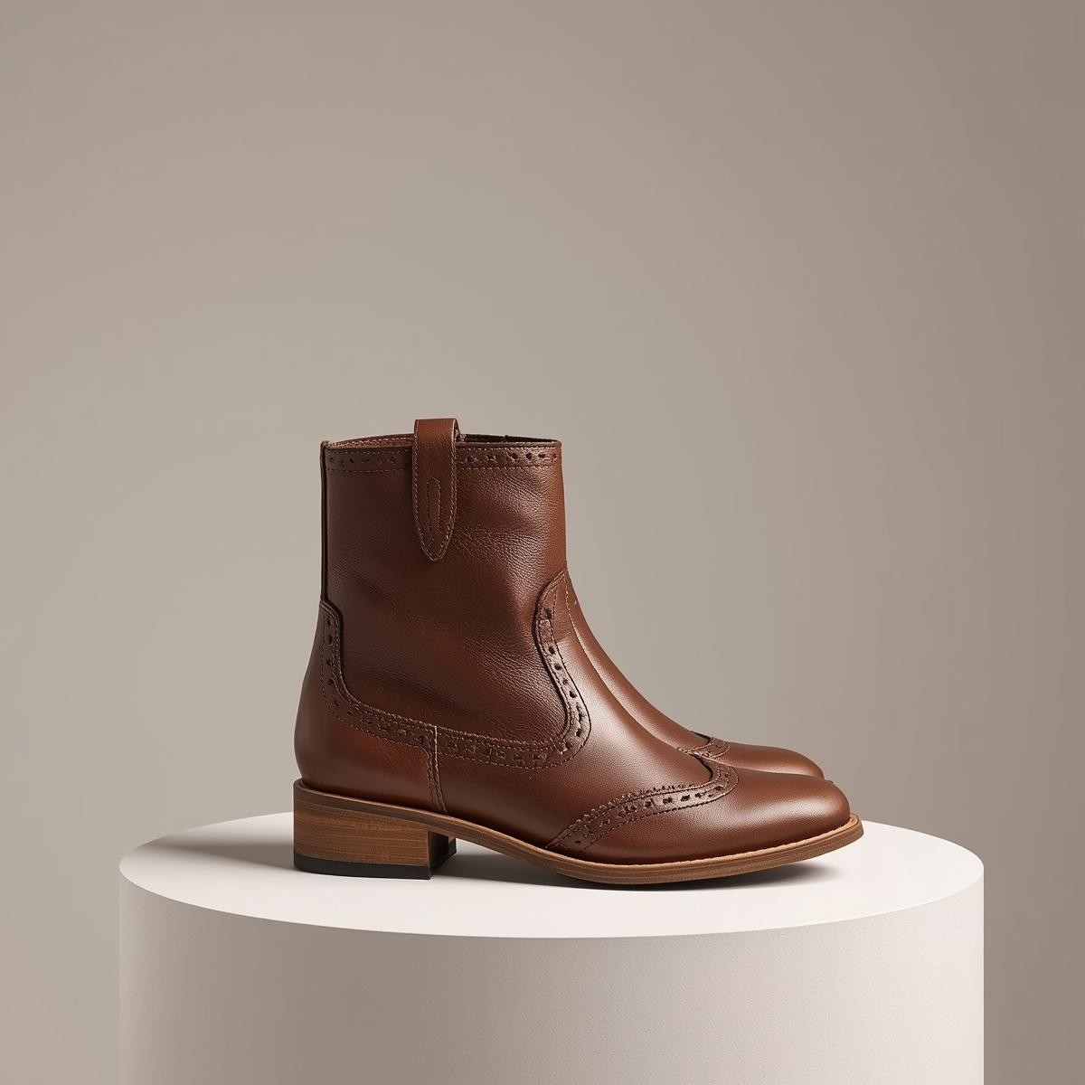 Classic Brown Leather Ankle Boots