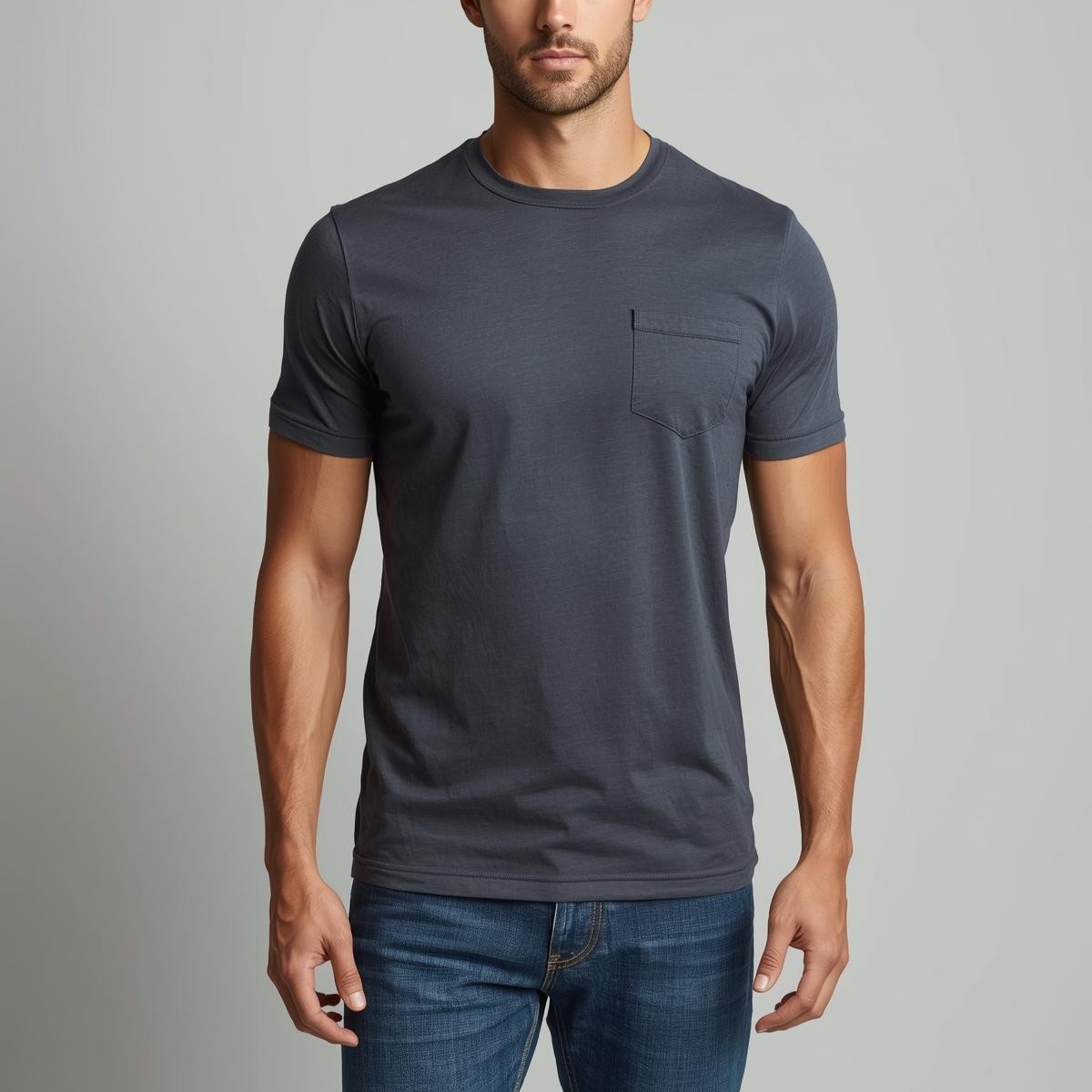Dark Grey Crew Neck T-Shirt