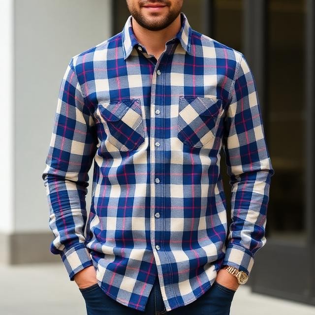Men's Plaid Check Shirt