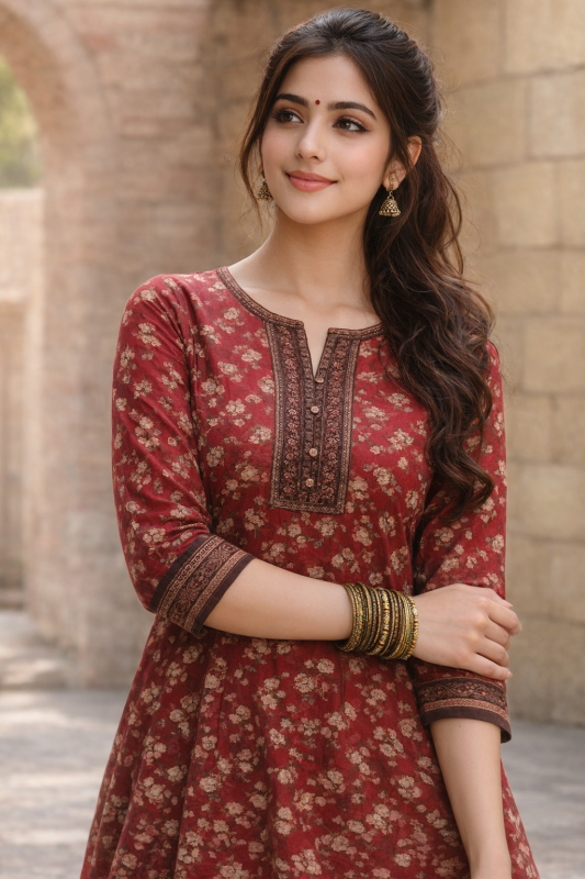 Scarlet Bloom Printed Ethnic Kurta
