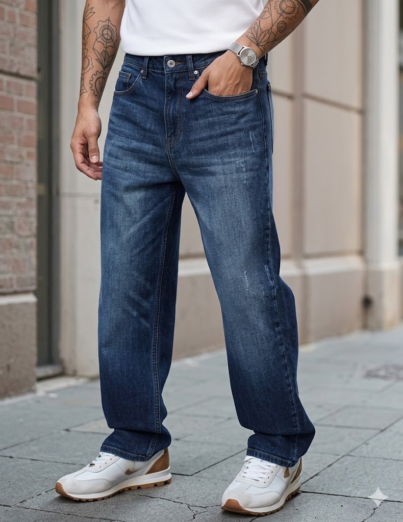 Dark Wash Men's Denim Jeans