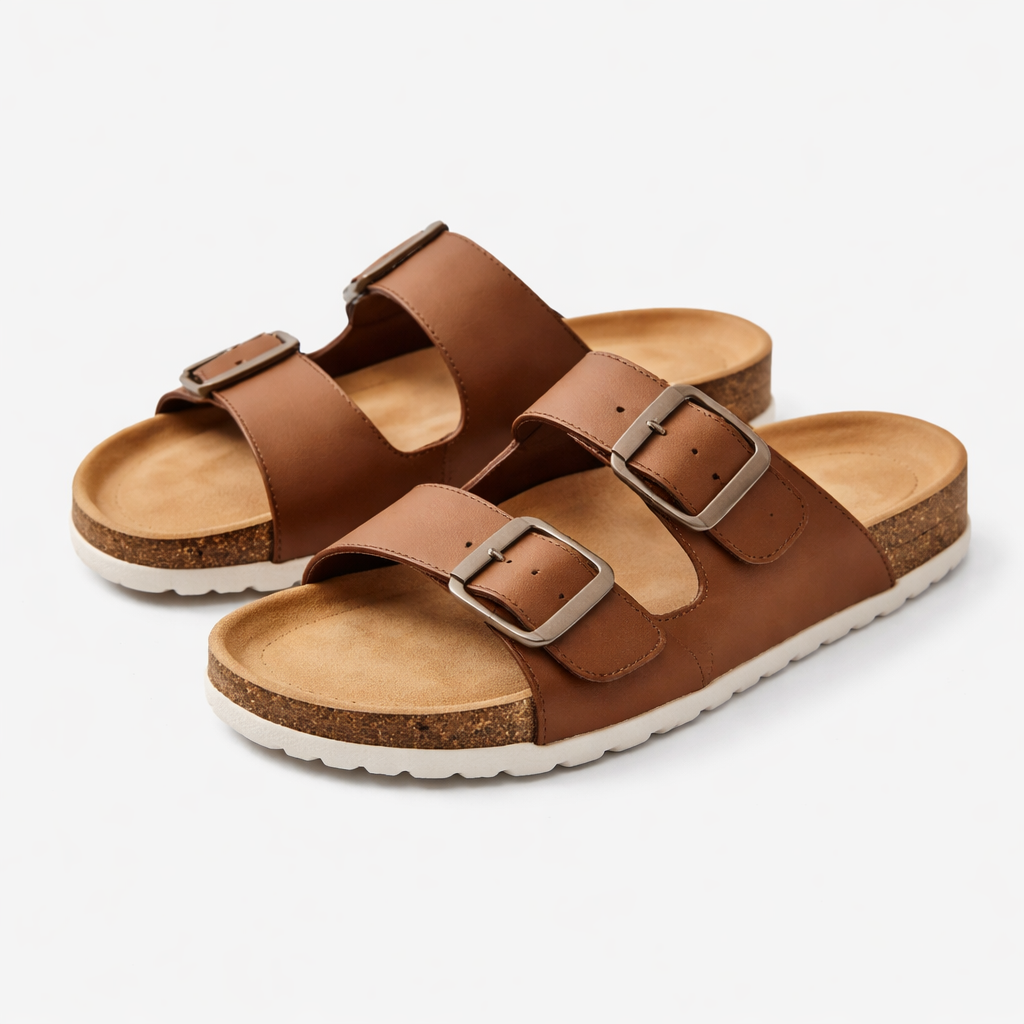 ComfortFlex Double-Strap Slide Sandals